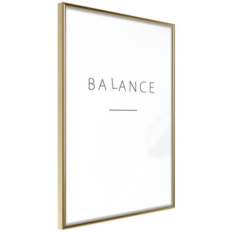 Affiche Murale Encadrée "Seek a Balance" 30 x 42 cm Or