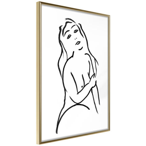 Affiche Murale Encadrée "Shape of a Woman" 30 x 42 cm Or