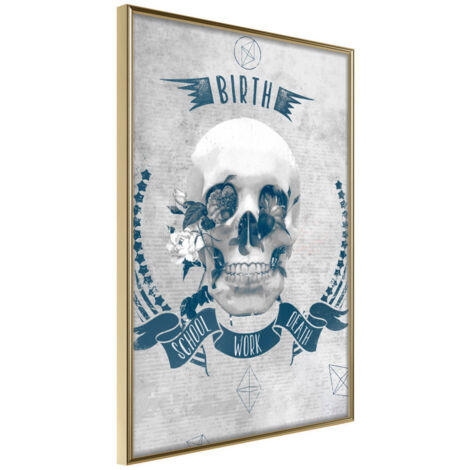 Affiche Murale Encadrée "Short Story About Life" 21 x 30 cm Or