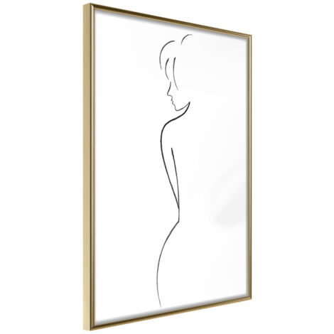 Affiche Murale Encadrée "Silhouette" 21 x 30 cm Or