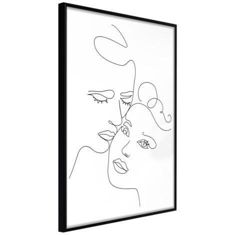 Affiche Murale Encadrée "Soulmates" 21 x 30 cm Noir