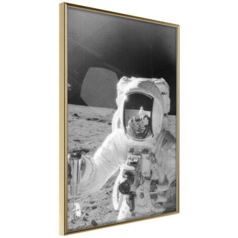 Affiche Murale Encadrée "Space Fun" 21 x 30 cm Or