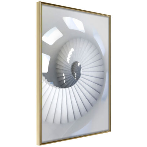 Affiche Murale Encadrée "Spiral Stairs" 21 x 30 cm Or