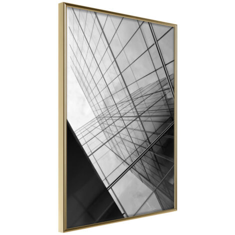 Affiche Murale Encadrée "Steel and Glass Grey" 21 x 30 cm Or