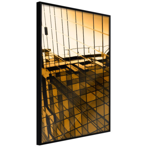 Affiche Murale Encadrée "Steel and Glass Yellow" 30 x 42 cm Noir