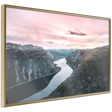 Affiche Murale Encadrée "Stunning View" 45 x 30 cm Or
