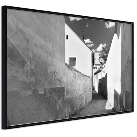 Affiche Murale Encadrée "Sunny Day in the Town" 30 x 20 cm Noir