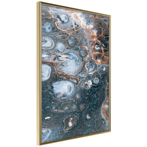 Affiche Murale Encadrée "Surface of the Unknown Planet I" 21 x 30 cm Or