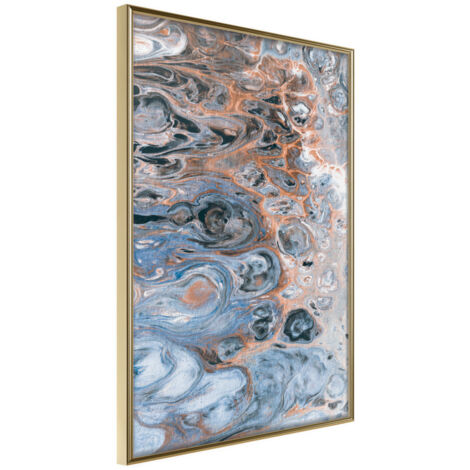Affiche Murale Encadrée "Surface of the Unknown Planet III" 21 x 30 cm Or