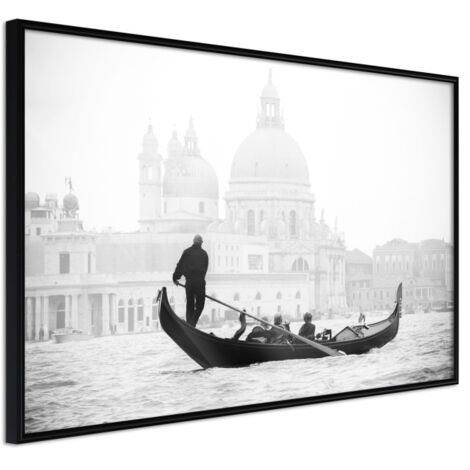 Affiche Murale Encadrée "Symbols of Venice" 30 x 20 cm Noir