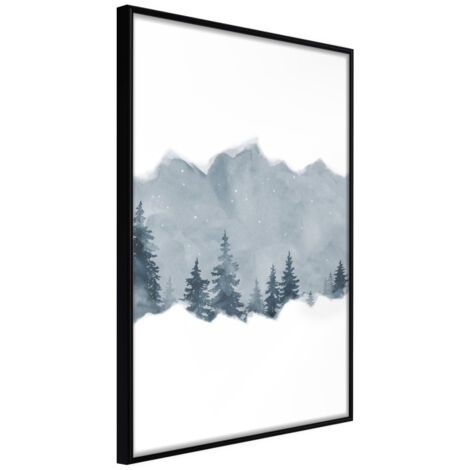 Affiche Murale Encadrée "Taiga" 30 x 42 cm Noir