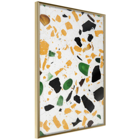 Affiche Murale Encadrée "Terrazzo Close-Up" 21 x 30 cm Or
