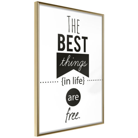 Affiche Murale Encadrée "The Best Things " 21 x 30 cm Or