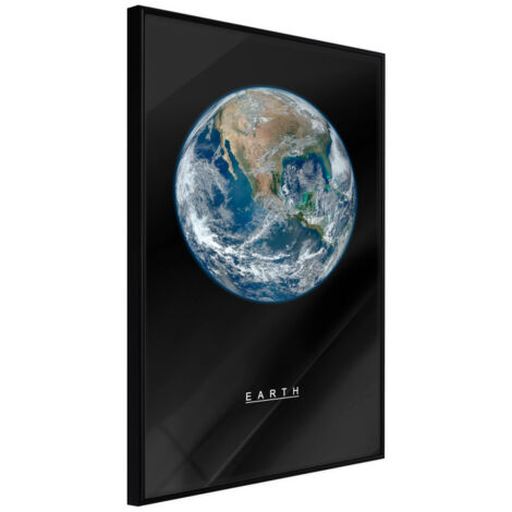 Affiche Murale Encadrée "The Solar System Earth" 30 x 42 cm Noir