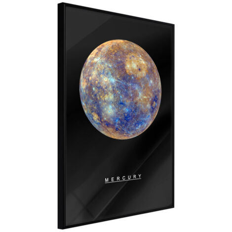 Affiche Murale Encadrée "The Solar System Mercury" 30 x 42 cm Noir