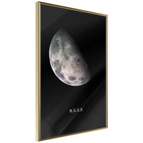 Affiche Murale Encadrée "The Solar System Moon" 30 x 42 cm Or