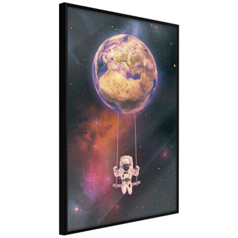 Affiche Murale Encadrée "The Whole World is a Playground" 21 x 30 cm Noir