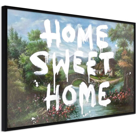Affiche Murale Encadrée "There's No Place Like Home" 90 x 60 cm Noir