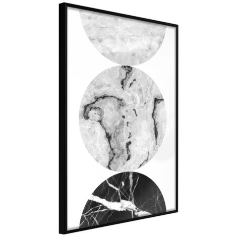 Affiche Murale Encadrée "Three Shades of Marble" 21 x 30 cm Noir