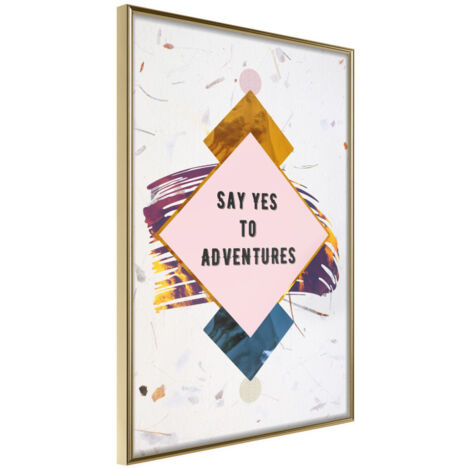 Affiche Murale Encadrée "Time for Adventure" 21 x 30 cm Or