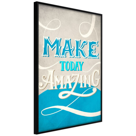 Affiche Murale Encadrée "Today I" 21 x 30 cm Noir