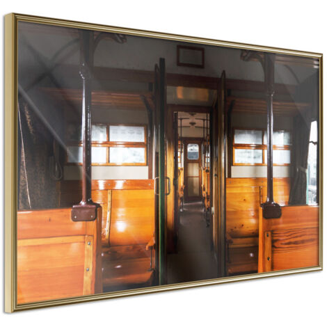 Affiche Murale Encadrée "Train from the Past" 30 x 20 cm Or