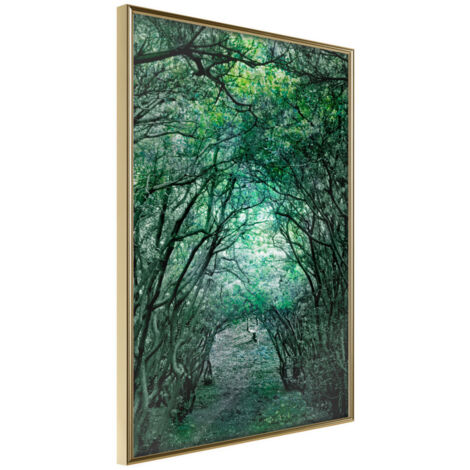 Affiche Murale Encadrée "Tree Tunnel" 30 x 42 cm Or
