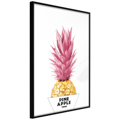Affiche Murale Encadrée "Trendy Pineapple" 21 x 30 cm Noir
