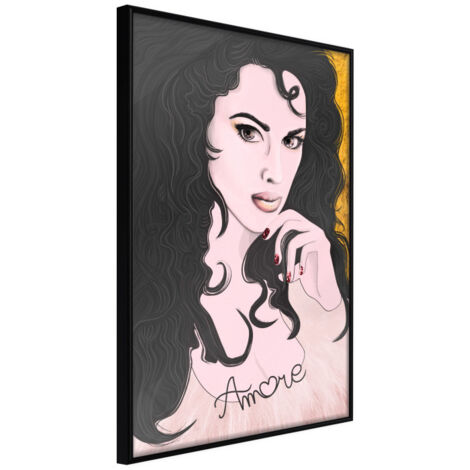 Affiche Murale Encadrée "Tumbling Curls" 30 x 42 cm Noir