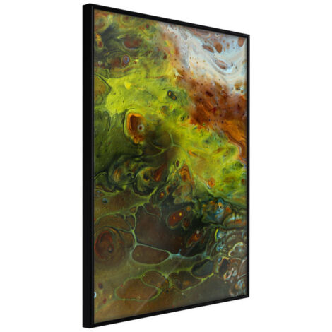 Affiche Murale Encadrée "Turbulent Green" 21 x 30 cm Noir