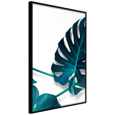 Affiche Murale Encadrée "Turquoise Monstera I" 21 x 30 cm Noir