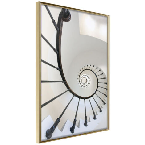 Affiche Murale Encadrée "Twisted Steps" 40 x 60 cm Or