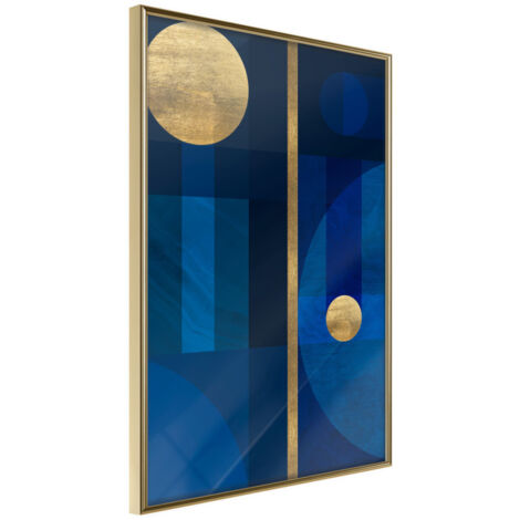 Affiche Murale Encadrée "Two Moons" 21 x 30 cm Or