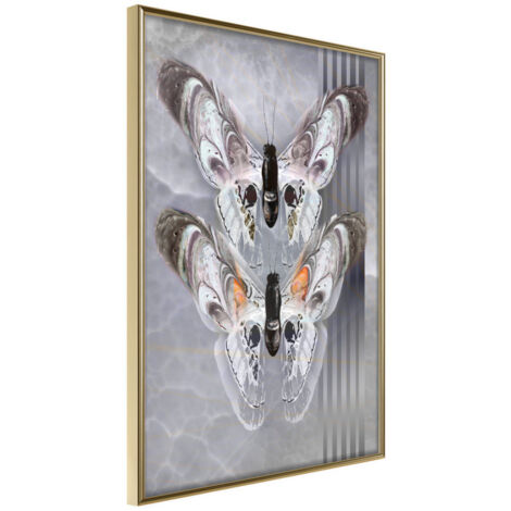 Affiche Murale Encadrée "Two Moths" 30 x 42 cm Or