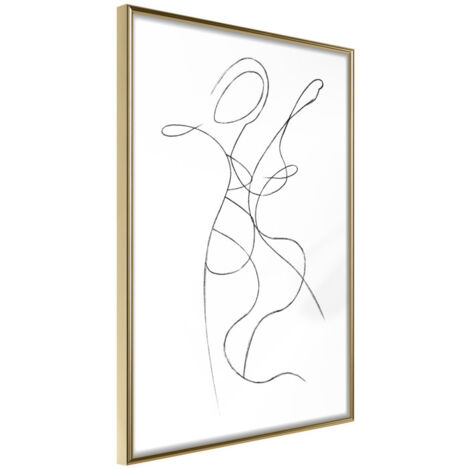 Affiche Murale Encadrée "Two Souls II" 30 x 42 cm Or