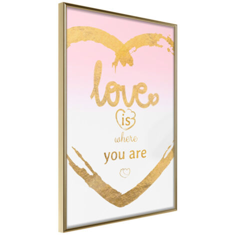 Affiche Murale Encadrée "Ubiquitous Love II" 21 x 30 cm Or