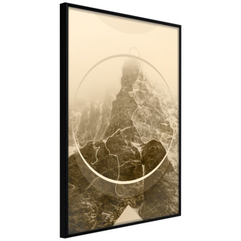 Affiche Murale Encadrée "Unconquered Peak" 21 x 30 cm Noir