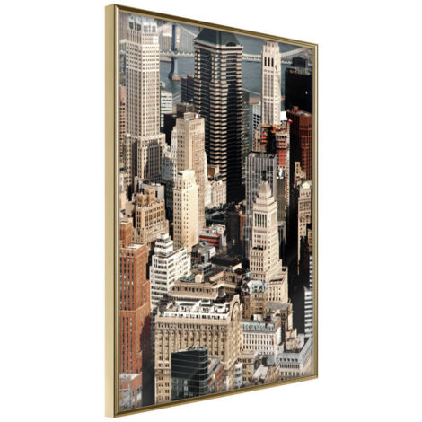 Affiche Murale Encadrée "Urban Life" 21 x 30 cm Or