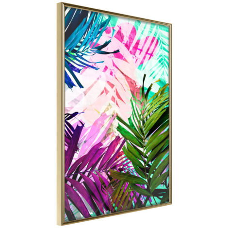 Affiche Murale Encadrée "Vibrant Jungle" 40 x 60 cm Or