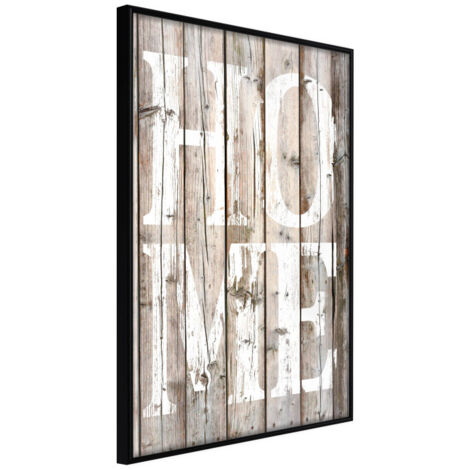 Affiche Murale Encadrée "Vintage Home" 30 x 42 cm Noir