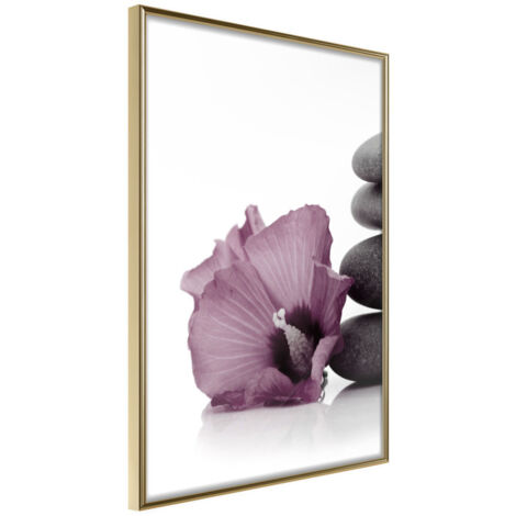 Affiche Murale Encadrée "Violet Harmony" 21 x 30 cm Or