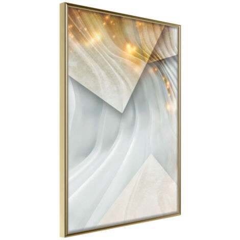 Affiche Murale Encadrée "Wavy Surface" 21 x 30 cm Or