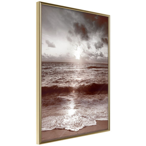 Affiche Murale Encadrée "Whisper of the Sea" 40 x 60 cm Or