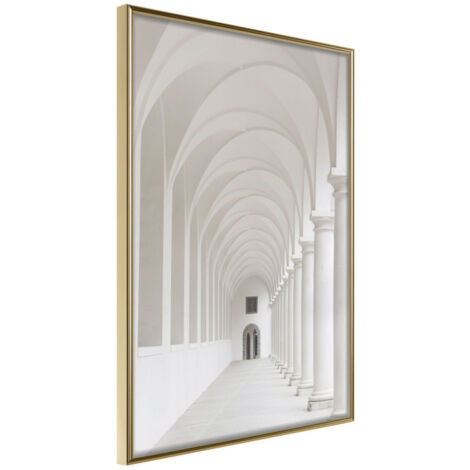 Affiche Murale Encadrée "White Colonnade " 40 x 60 cm Or