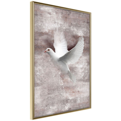 Affiche Murale Encadrée "White Dreams" 30 x 42 cm Or