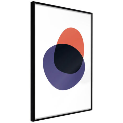 Affiche Murale Encadrée "White, Orange, Violet and Black" 21 x 30 cm Noir