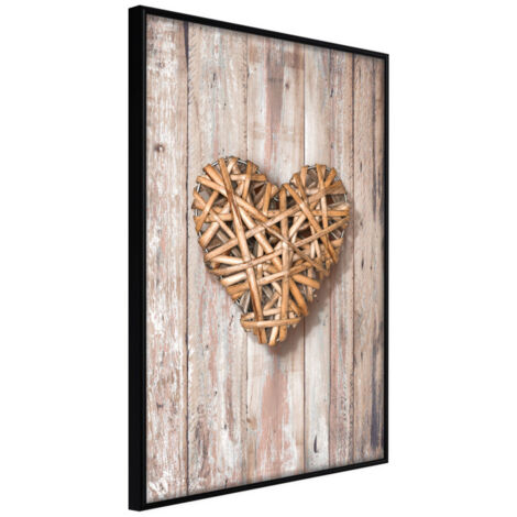 Affiche Murale Encadrée "Wicker Love" 21 x 30 cm Noir