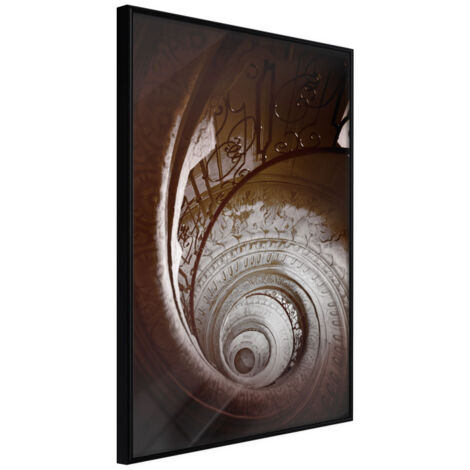 Affiche Murale Encadrée "Winding Staircase" 21 x 30 cm Noir