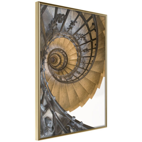 Affiche Murale Encadrée "Winding Way Down" 30 x 42 cm Or