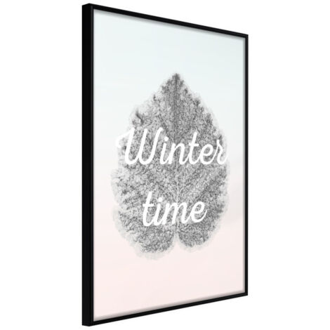 Affiche Murale Encadrée "Winter Leaf" 21 x 30 cm Noir